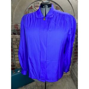 blouse button down purple hidden button